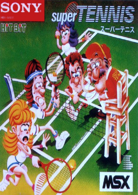 Super Tennis box art for MSX